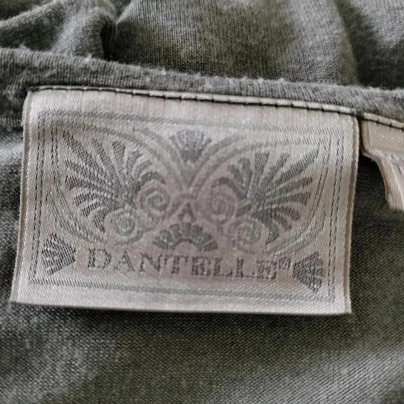 Dantelle Distressed Oil Dye Drop Waist Raw Edges Ruffle Hem Top Sz M - Picture 8 of 9